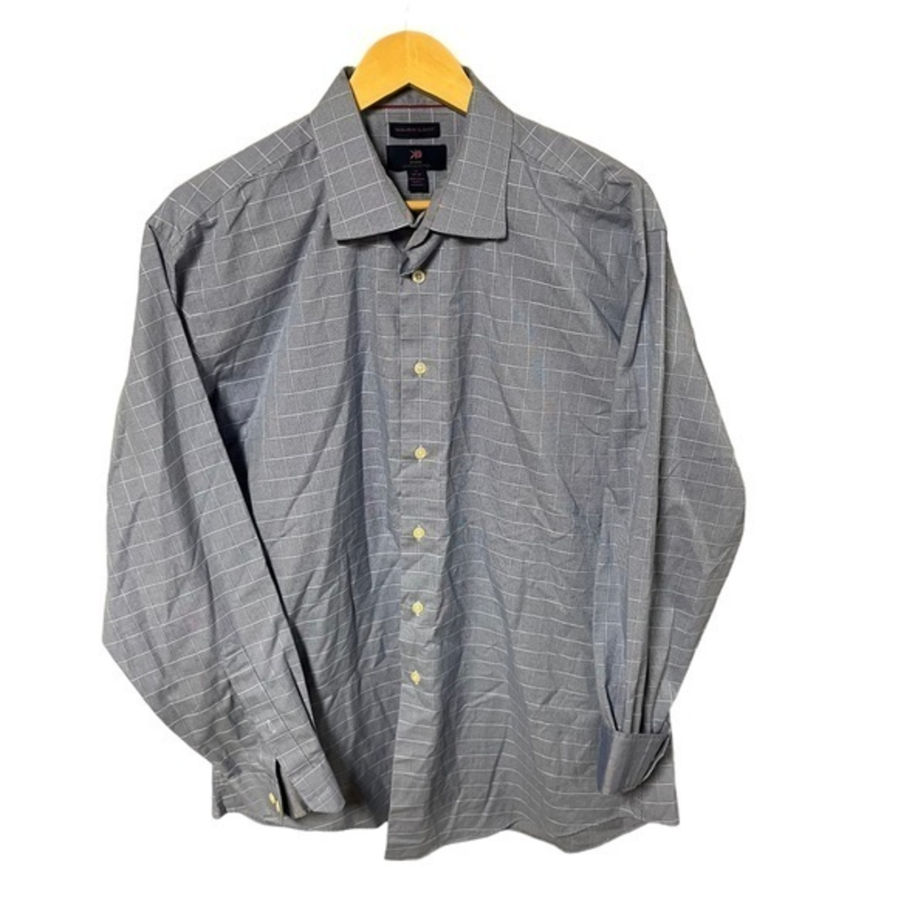 Egara men’s size 17‎ 34-35 blue long size button down shirt